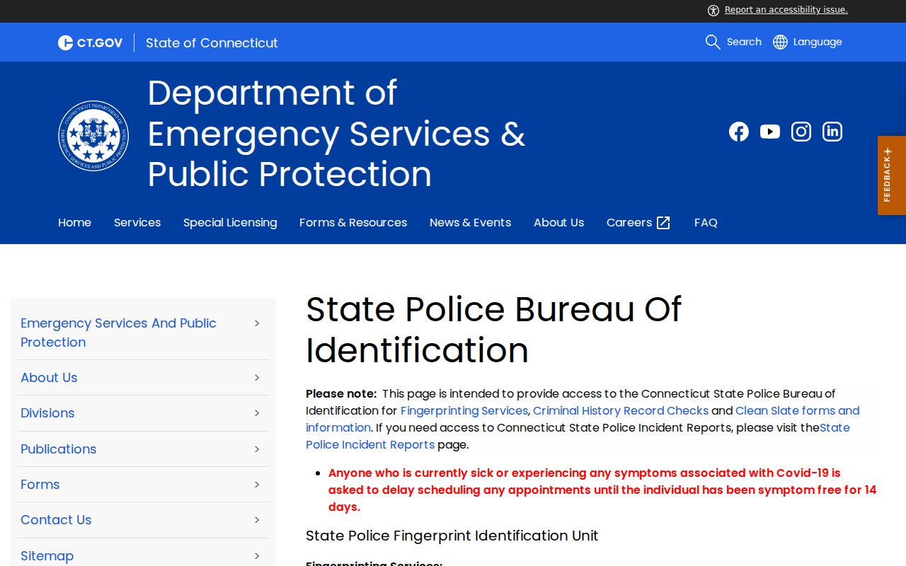 Norwalk County criminal history State Police Bureau of Identification