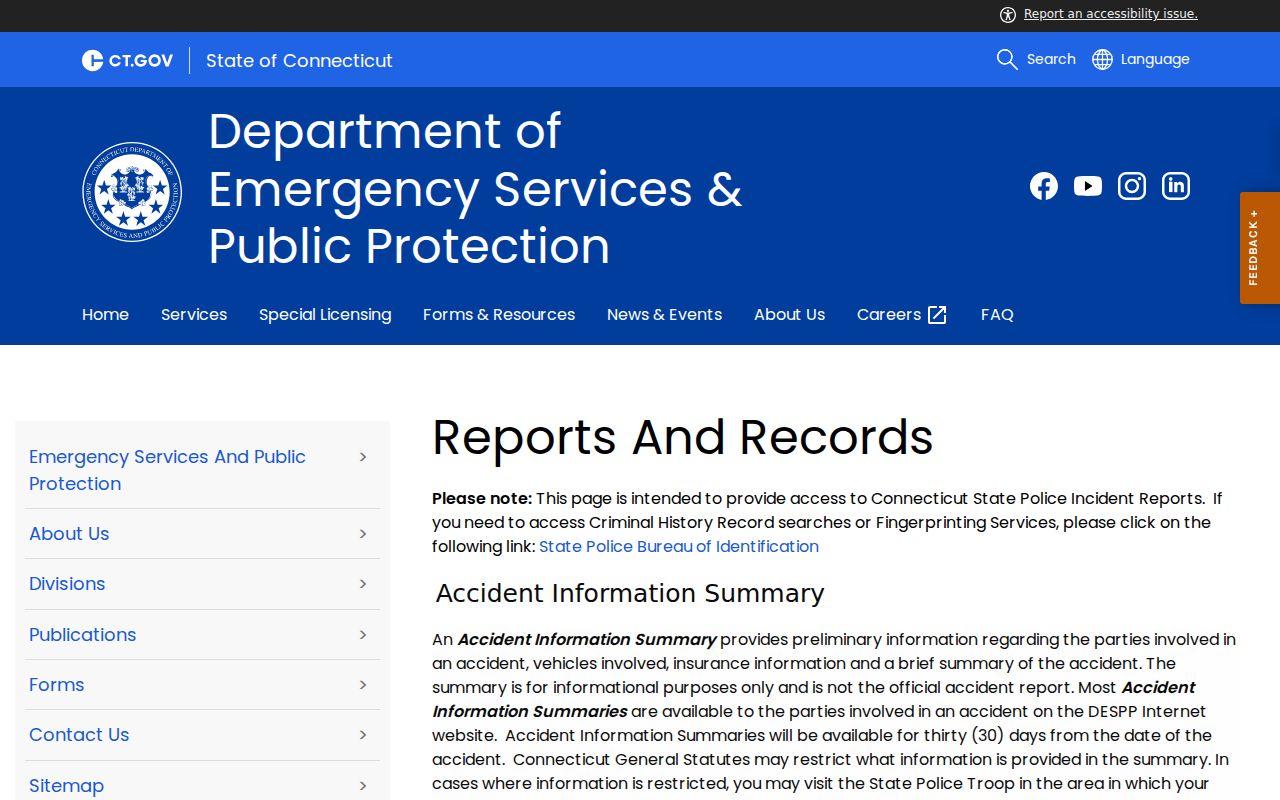 Norwalk arrest records DESPP request channel