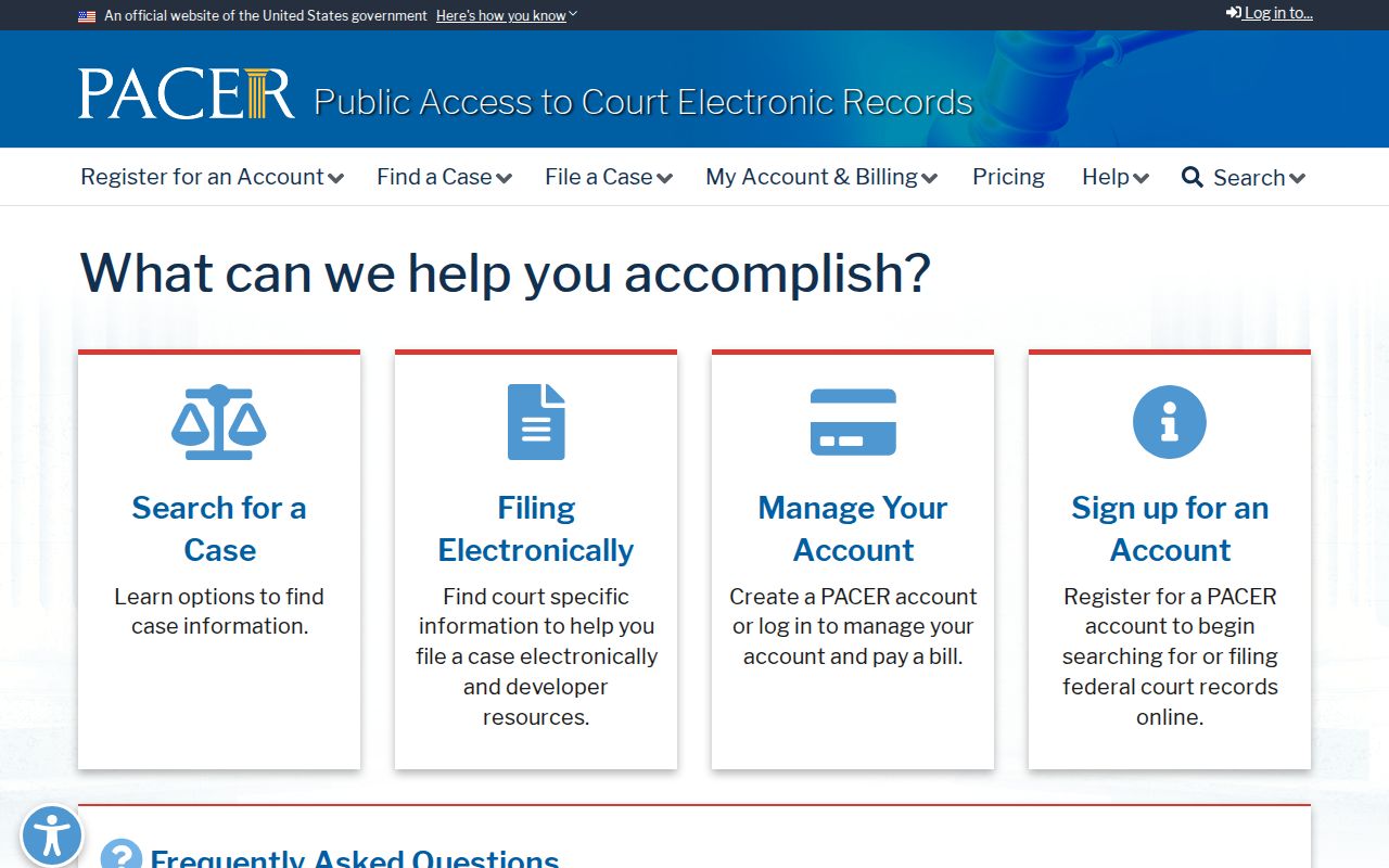 Norwalk criminal court cases federal PACER search